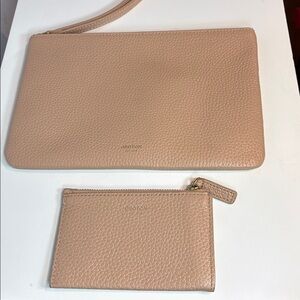 Oroton blush Leather Eve medium pouch Wristlet and Card Holder